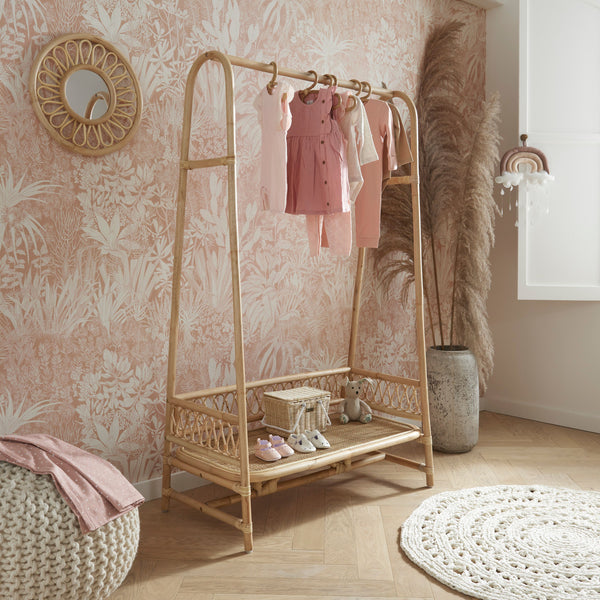 Aria Children's Clothes Rail - Rattan