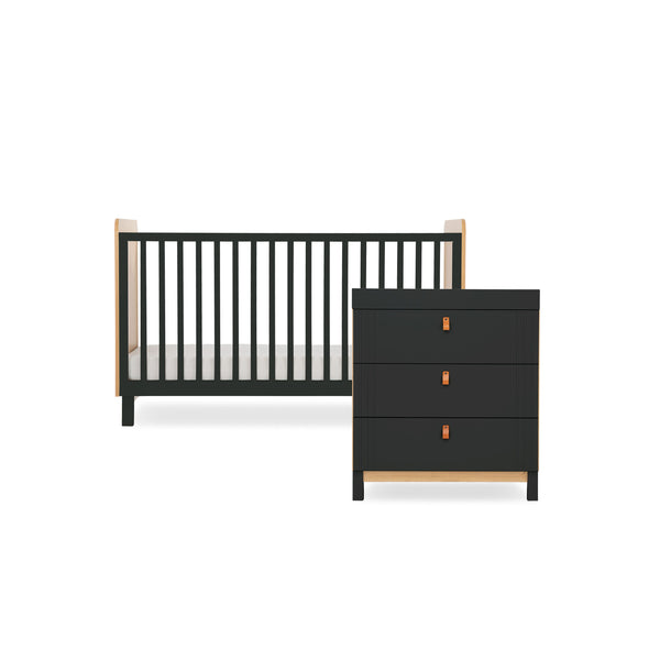 Rafi 4 Piece Nursery Furniture Set - Oak & Black