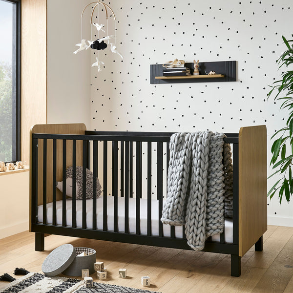 Rafi 4 Piece Nursery Furniture Set - Oak & Black