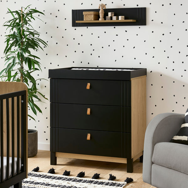 Rafi 4 Piece Nursery Furniture Set - Oak & Black