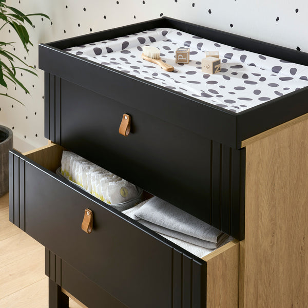 Rafi 4 Piece Nursery Furniture Set - Oak & Black