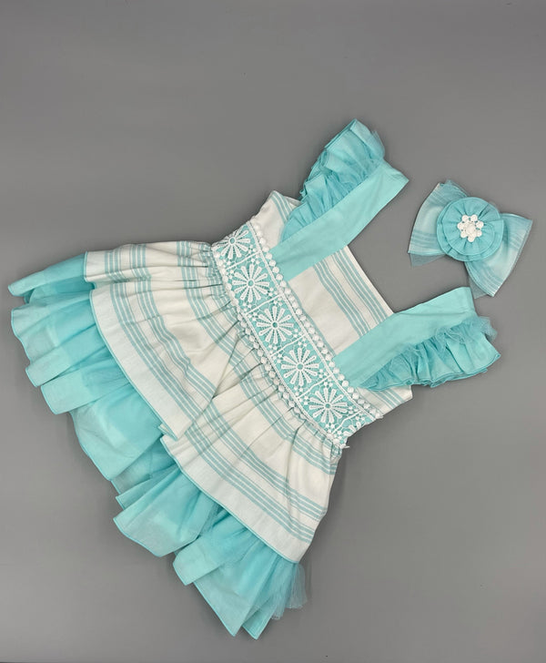 Babine Girls Mint Dress And Hair Clip