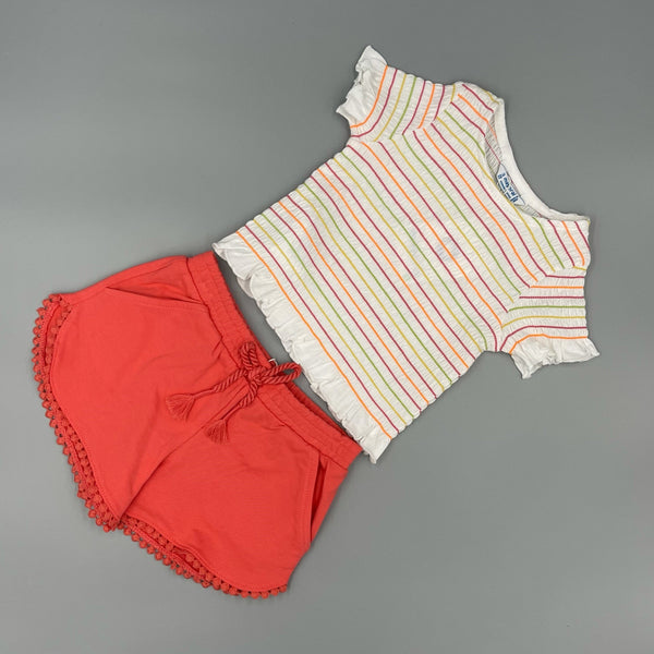 Ruched T-Shirt And Short Set For Girls