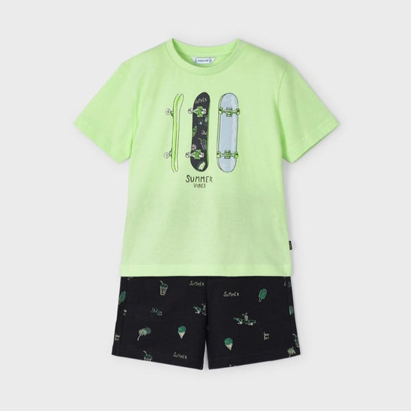 Mayoral Sustainable Boys Cotton Print Short Set